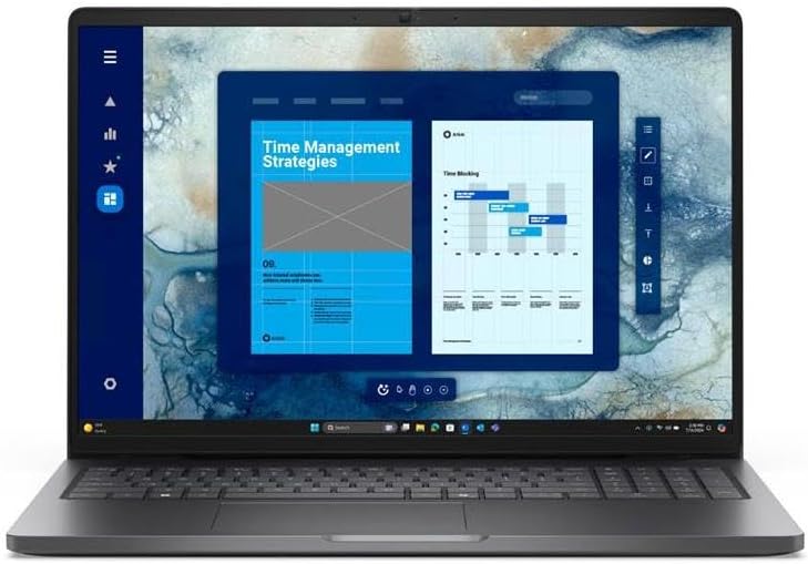 Dell Pro 16 PC16250 Magnetite laptop with numeric keypad, front view
