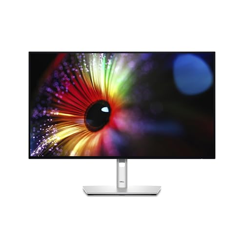 Dell UltraSharp U2724D 27-inch monitor in silver on its stand