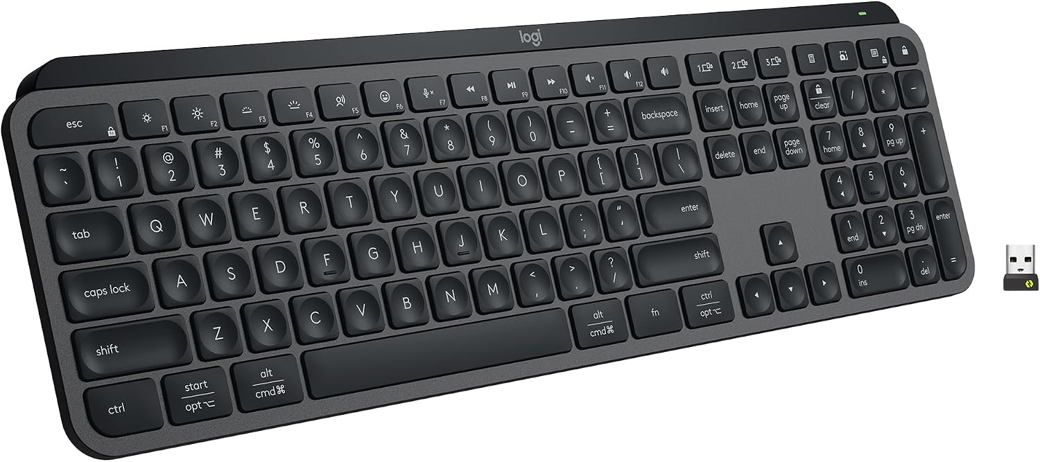 Logitech MX Keys S low-profile wireless keyboard in graphite