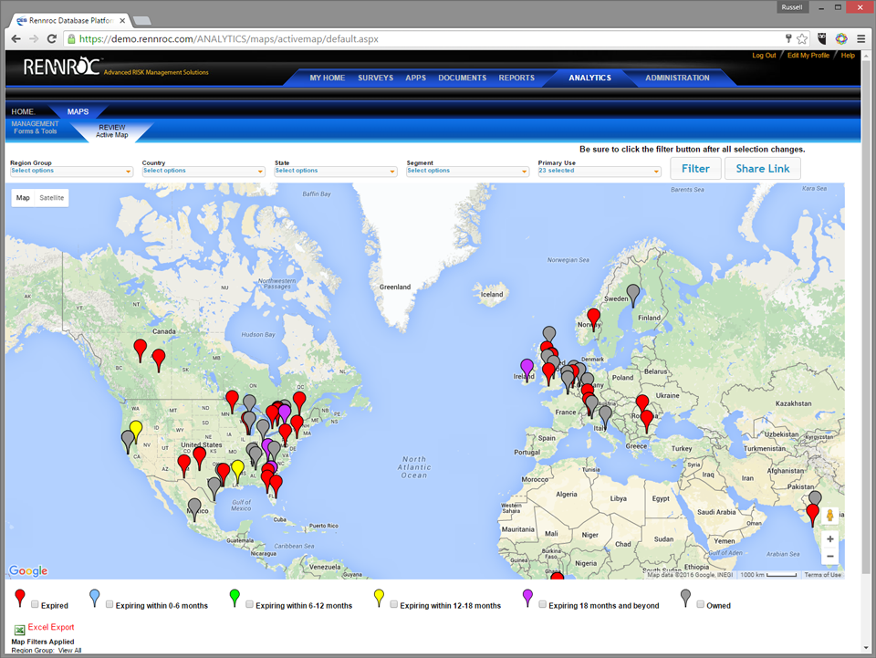 Rennroc map of property locations