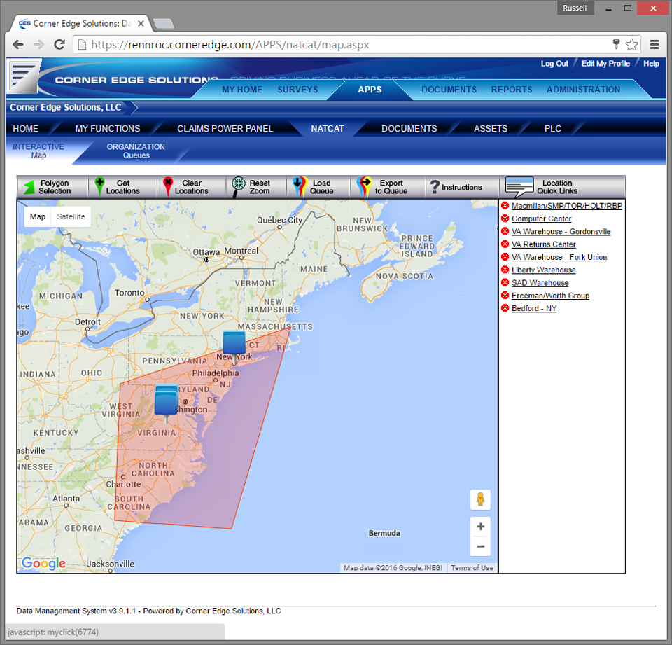 Rennroc natural catastrophe map of weather and property perils