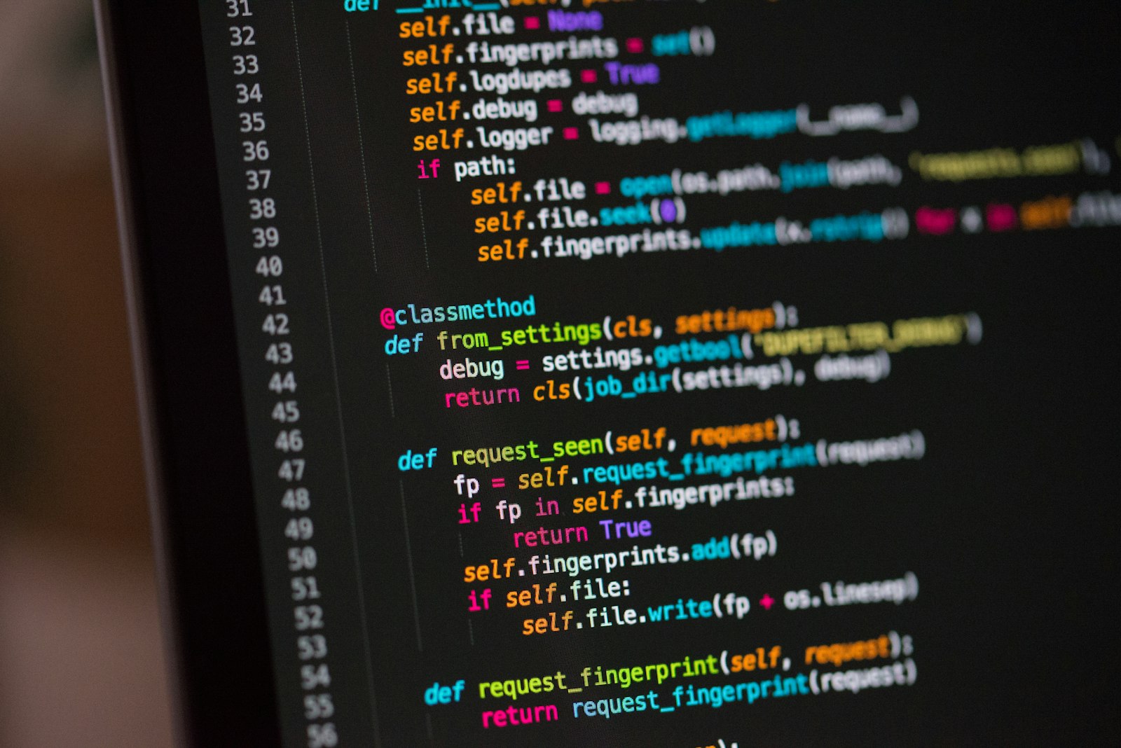 Application code handling requests